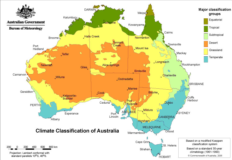 General climate zones - meteoblue